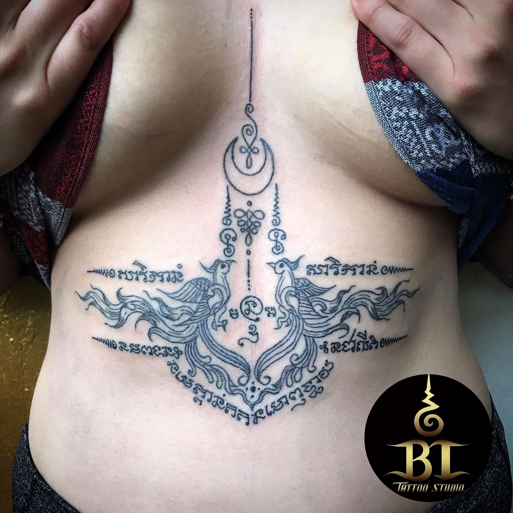 abdomen bamboo tattoo show abdomen bamboo tattoo